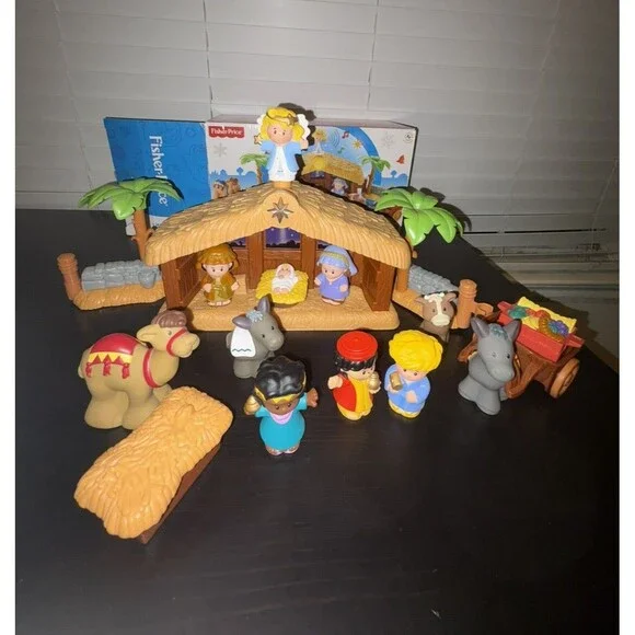 Fisher Price Little People Christmas Story Nativity In Box Missing Sheep - Works - Picture 3 of 6
